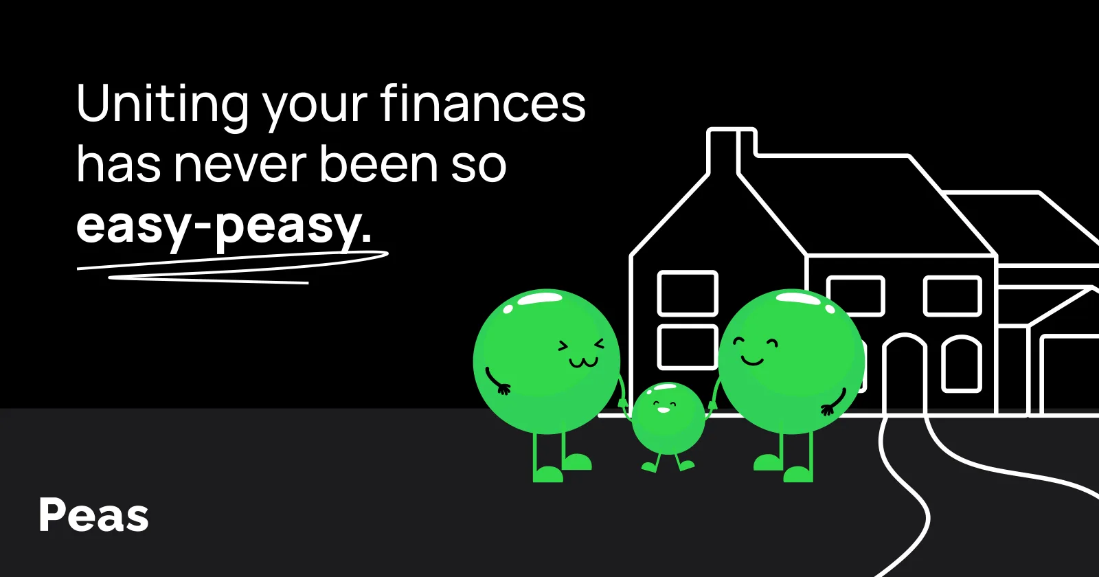 Peas brand art, uniting your finances