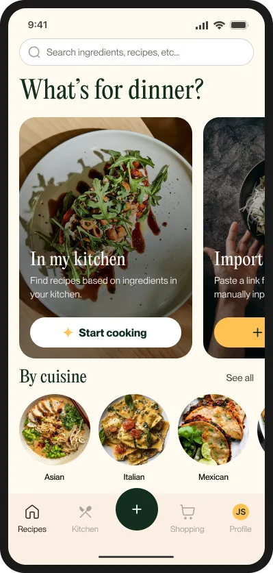 Served app screen