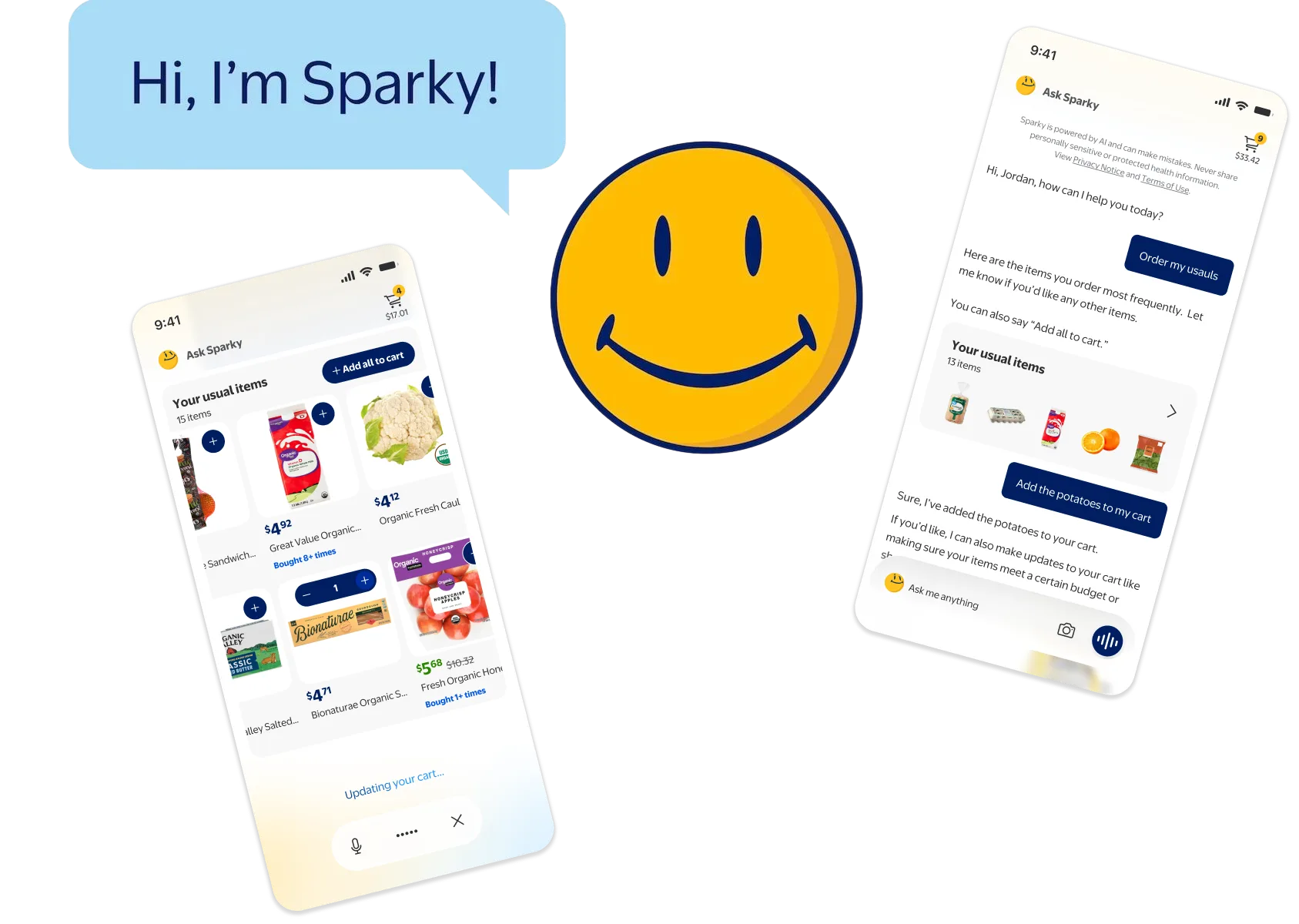 Sparky, Walmart's AI assistant, in the Walmart app
